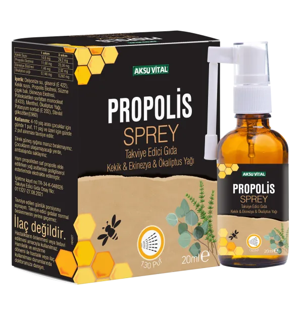 Propolisli Boğaz Spreyi 20ml Kekik Ekinezya Okaliptus ilaveli